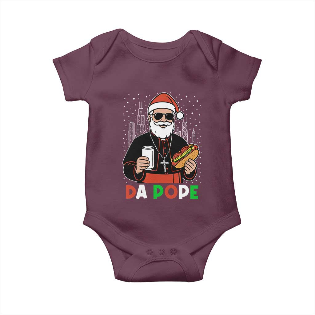 Pope Leo XIV Christmas Baby Onesie Cardinal Robert Prevost Santa Chicago TS11 Maroon Print Your Wear