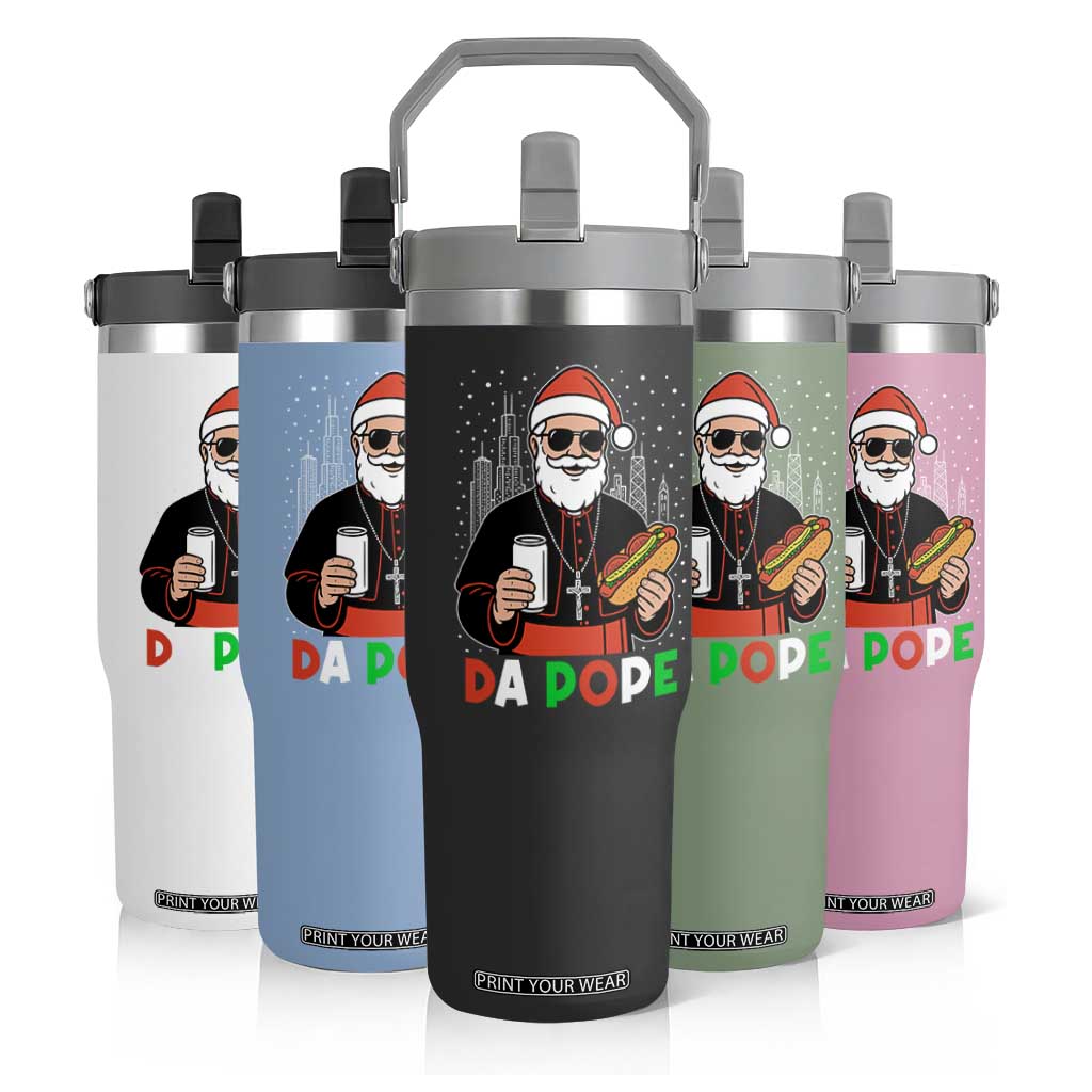 Pope Leo XIV Christmas Flip Straw Tumbler Cardinal Robert Prevost Santa Chicago TS11 Print Your Wear