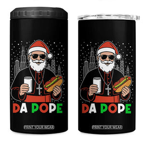 Pope Leo XIV Christmas 4 in 1 Can Cooler Tumbler Cardinal Robert Prevost Santa Chicago TS11 One Size: 16 oz Black Print Your Wear