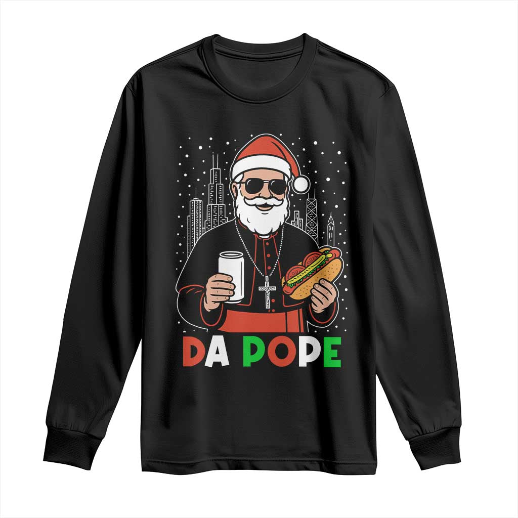 Pope Leo XIV Christmas Long Sleeve Shirt Cardinal Robert Prevost Santa Chicago - Print Your Wear