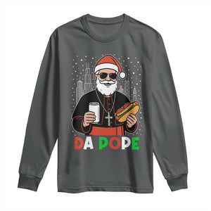 Pope Leo XIV Christmas Long Sleeve Shirt Cardinal Robert Prevost Santa Chicago TS11 Dark Heather Print Your Wear