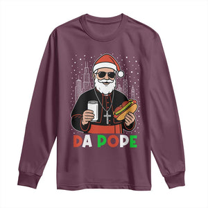 Pope Leo XIV Christmas Long Sleeve Shirt Cardinal Robert Prevost Santa Chicago TS11 Maroon Print Your Wear