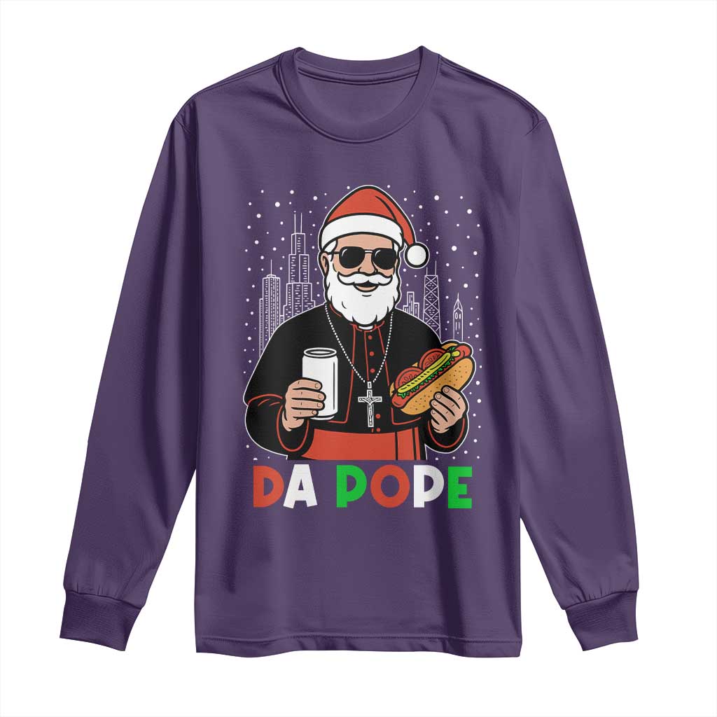 Pope Leo XIV Christmas Long Sleeve Shirt Cardinal Robert Prevost Santa Chicago TS11 Purple Print Your Wear