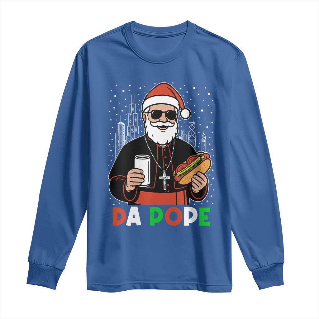 Pope Leo XIV Christmas Long Sleeve Shirt Cardinal Robert Prevost Santa Chicago TS11 Royal Blue Print Your Wear