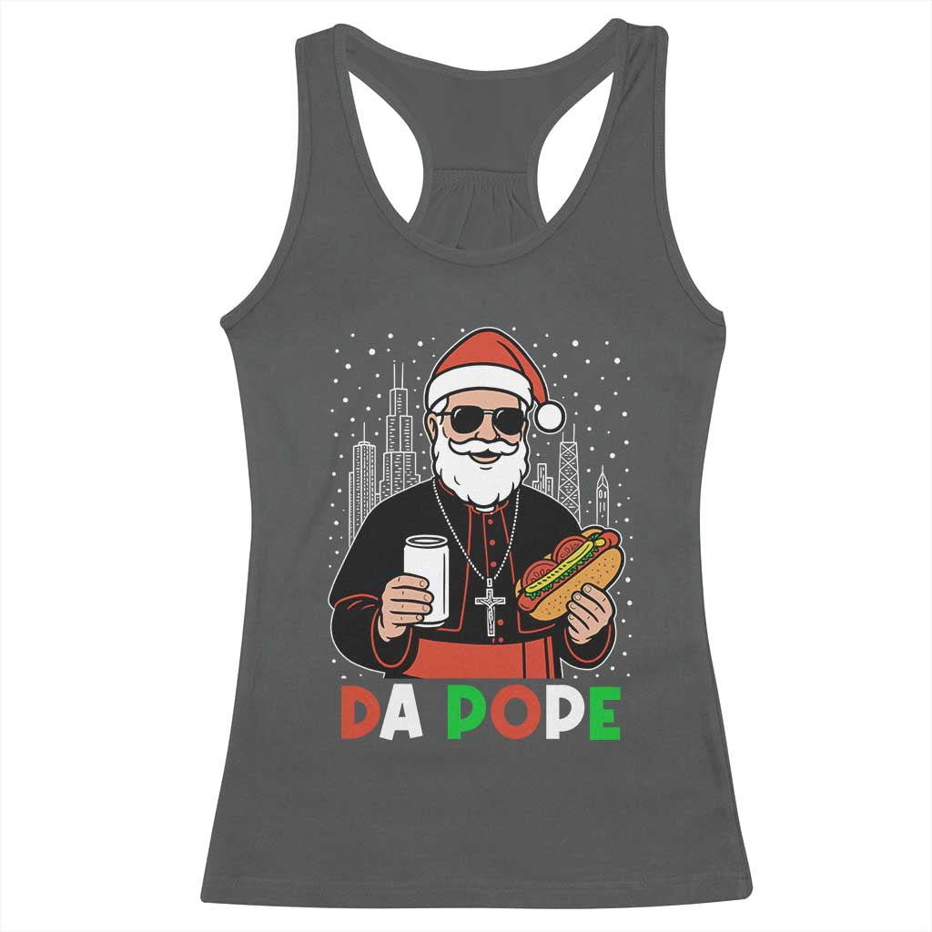 Pope Leo XIV Christmas Racerback Tank Top Cardinal Robert Prevost Santa Chicago TS11 Dark Heather Print Your Wear