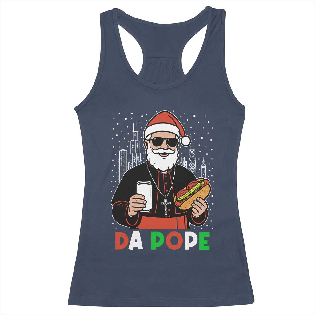 Pope Leo XIV Christmas Racerback Tank Top Cardinal Robert Prevost Santa Chicago TS11 Navy Print Your Wear