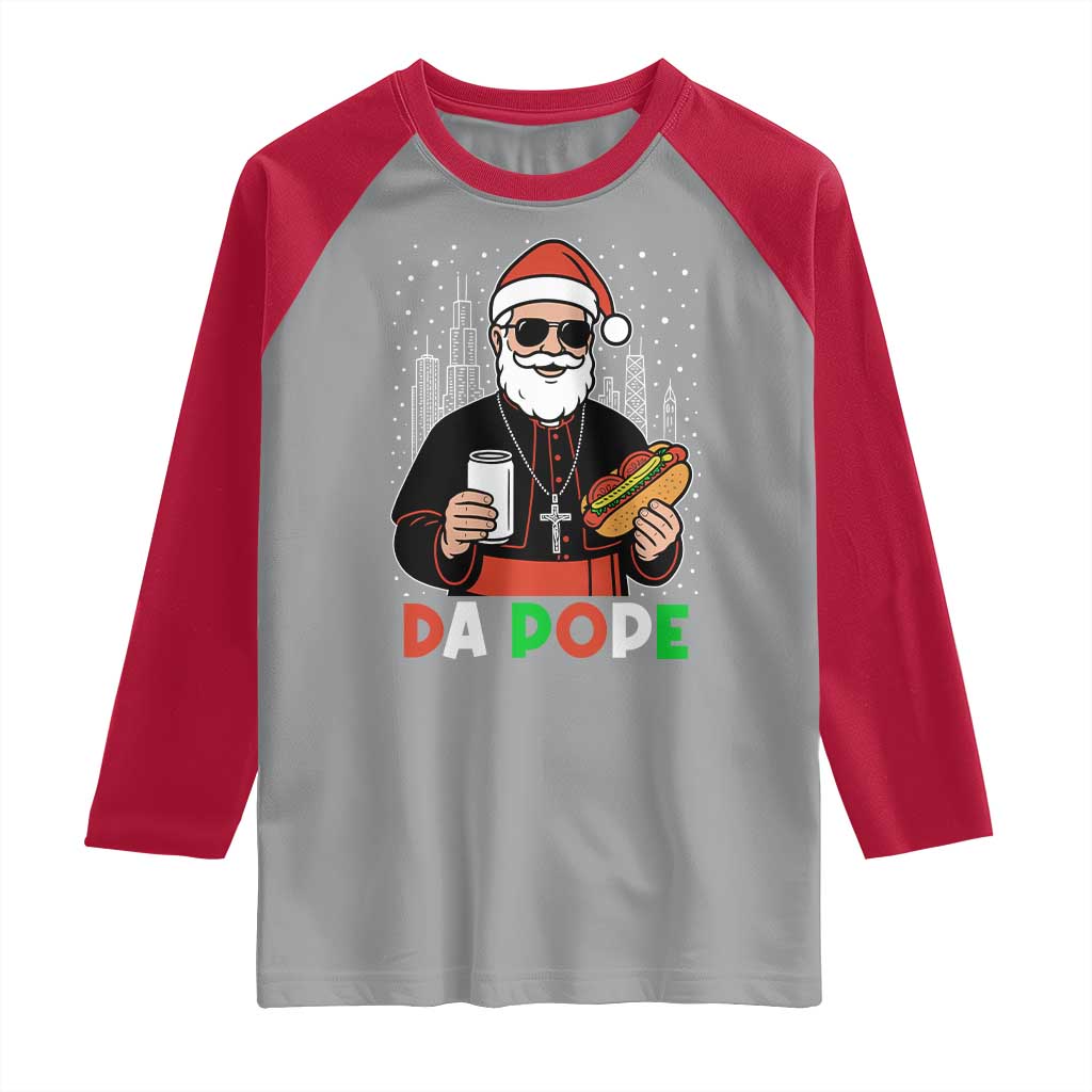 Pope Leo XIV Christmas Raglan Shirt Cardinal Robert Prevost Santa Chicago TS11 Sport Gray Red Print Your Wear