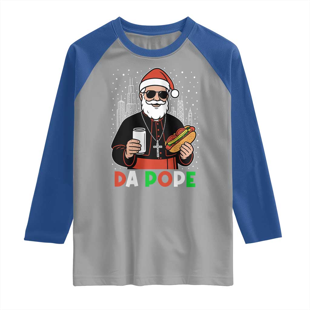Pope Leo XIV Christmas Raglan Shirt Cardinal Robert Prevost Santa Chicago TS11 Sport Gray Royal Print Your Wear