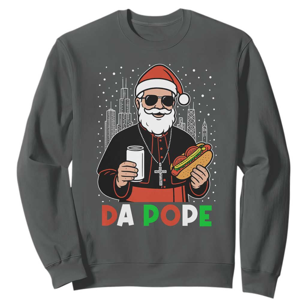 Pope Leo XIV Christmas Sweatshirt Cardinal Robert Prevost Santa Chicago TS11 Dark Heather Print Your Wear