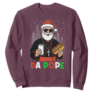 Pope Leo XIV Christmas Sweatshirt Cardinal Robert Prevost Santa Chicago TS11 Maroon Print Your Wear