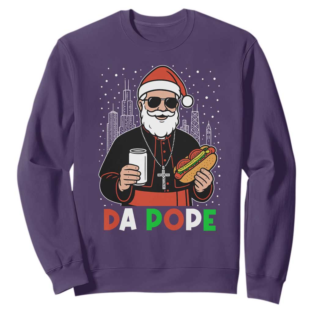 Pope Leo XIV Christmas Sweatshirt Cardinal Robert Prevost Santa Chicago TS11 Purple Print Your Wear