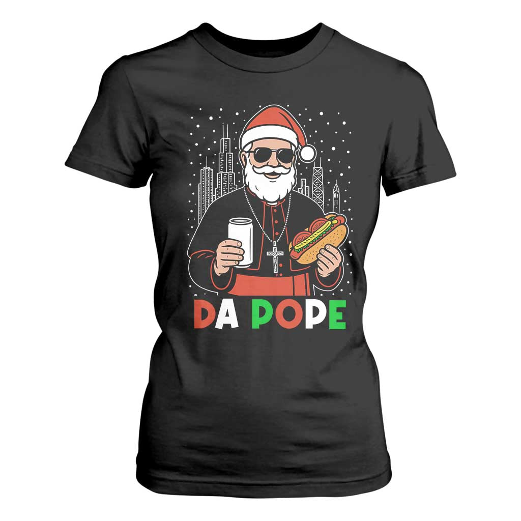 Pope Leo XIV Christmas T Shirt For Women Cardinal Robert Prevost Santa Chicago - Print Your Wear