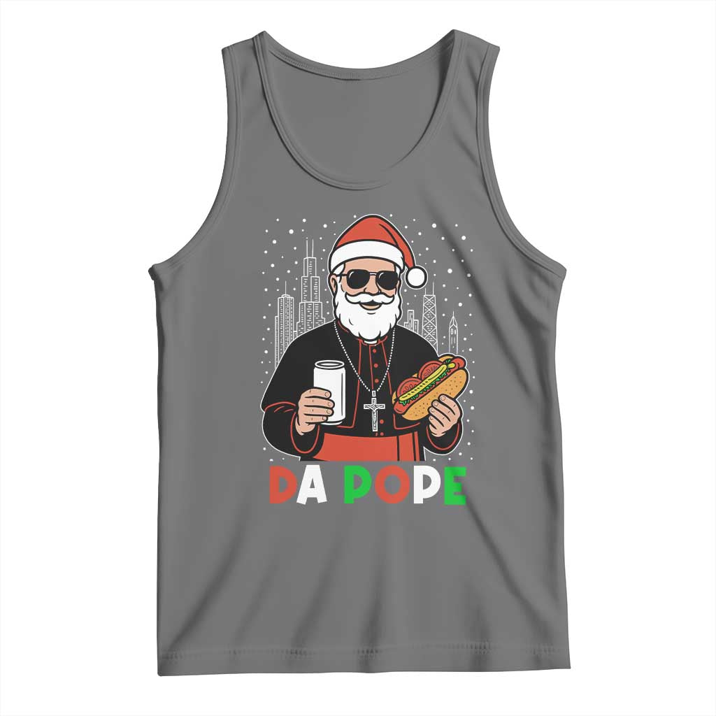 Pope Leo XIV Christmas Tank Top Cardinal Robert Prevost Santa Chicago TS11 Black Heather Print Your Wear