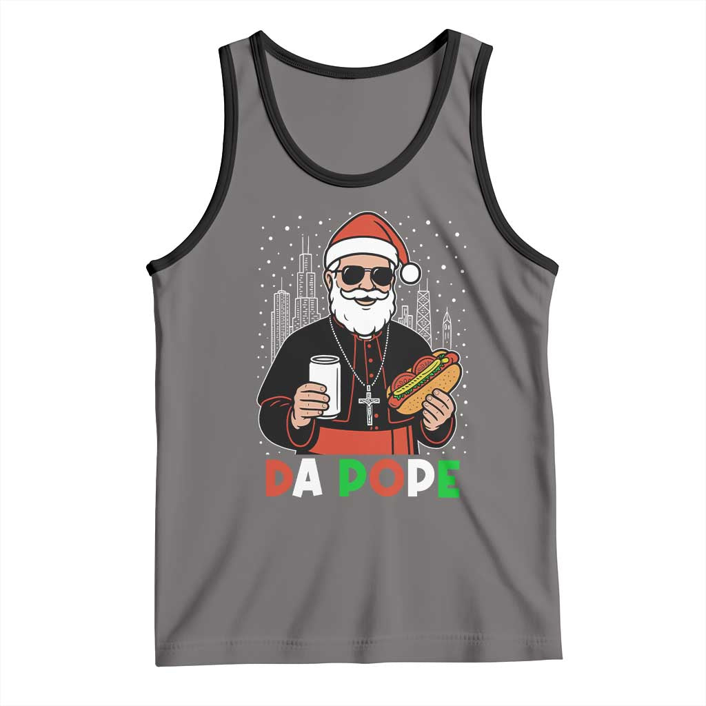 Pope Leo XIV Christmas Tank Top Cardinal Robert Prevost Santa Chicago TS11 Deep Heather Black Print Your Wear