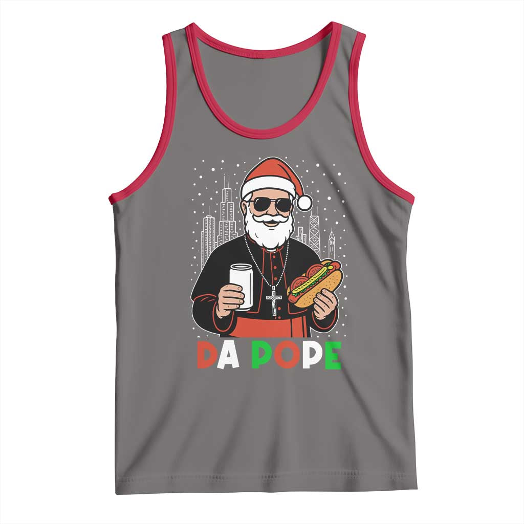 Pope Leo XIV Christmas Tank Top Cardinal Robert Prevost Santa Chicago TS11 Deep Heather Red Print Your Wear