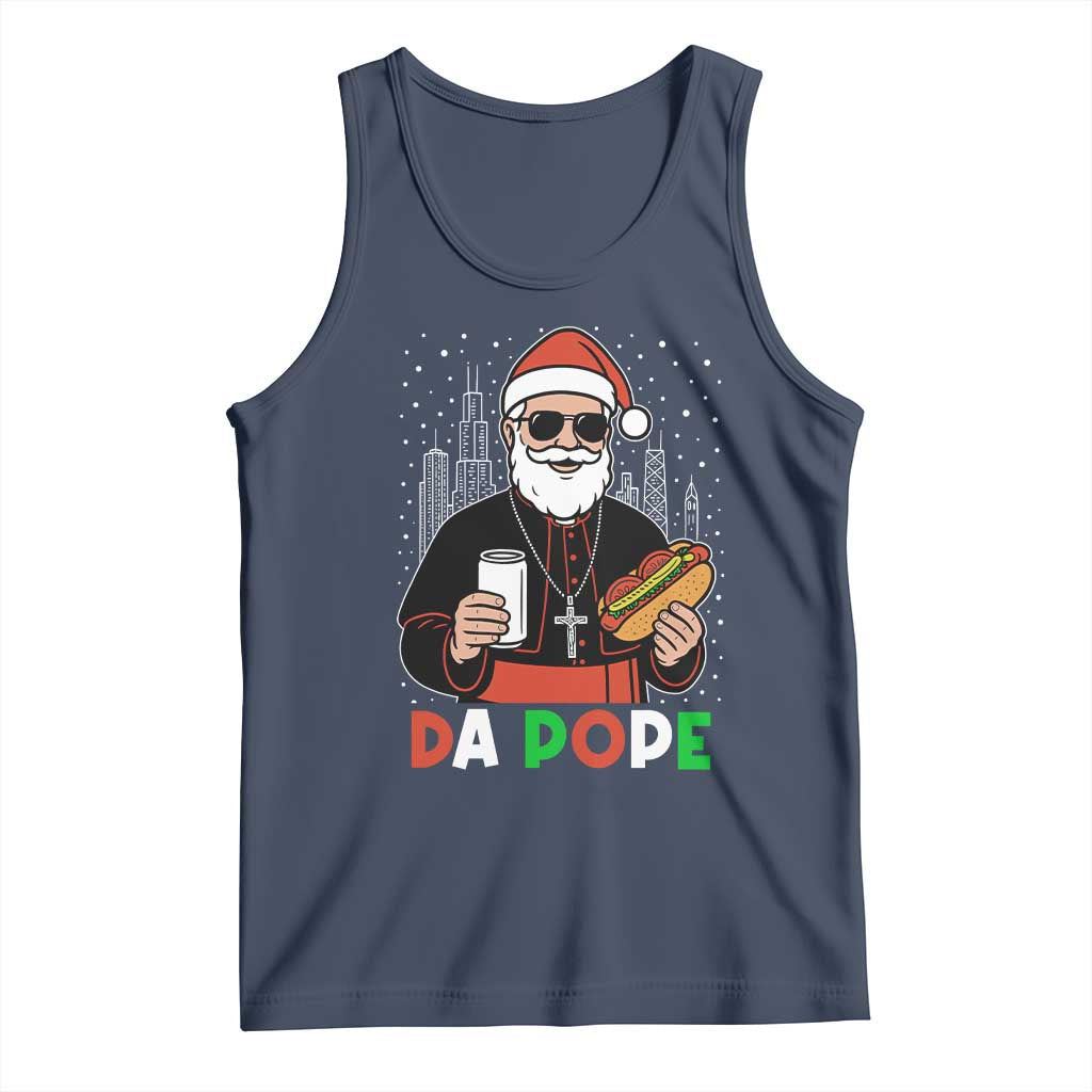 Pope Leo XIV Christmas Tank Top Cardinal Robert Prevost Santa Chicago TS11 Navy Print Your Wear