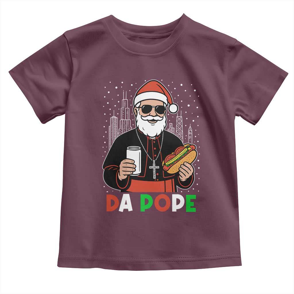 Pope Leo XIV Christmas Toddler T Shirt Cardinal Robert Prevost Santa Chicago TS11 Maroon Print Your Wear