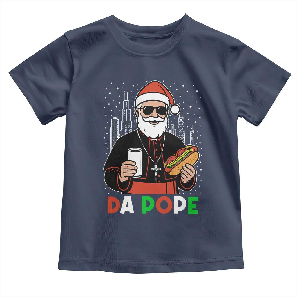 Pope Leo XIV Christmas Toddler T Shirt Cardinal Robert Prevost Santa Chicago TS11 Navy Print Your Wear
