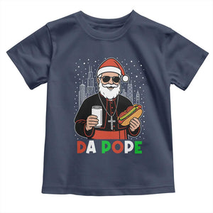 Pope Leo XIV Christmas Toddler T Shirt Cardinal Robert Prevost Santa Chicago TS11 Navy Print Your Wear