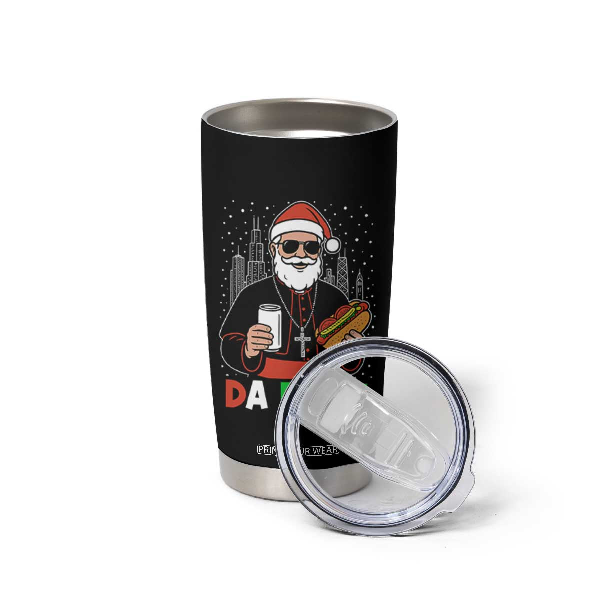Pope Leo XIV Christmas Tumbler Cup Cardinal Robert Prevost Santa Chicago TS11 Print Your Wear
