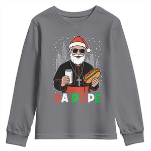 Pope Leo XIV Christmas Youth Sweatshirt Cardinal Robert Prevost Santa Chicago - Print Your Wear