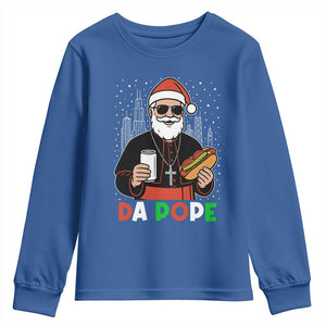 Pope Leo XIV Christmas Youth Sweatshirt Cardinal Robert Prevost Santa Chicago TS11 Royal Blue Print Your Wear