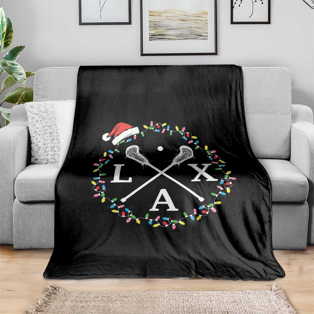 Funny Christmas Lacrosse Lax Stick Santa Hat Throw Blanket TS11 Print Your Wear