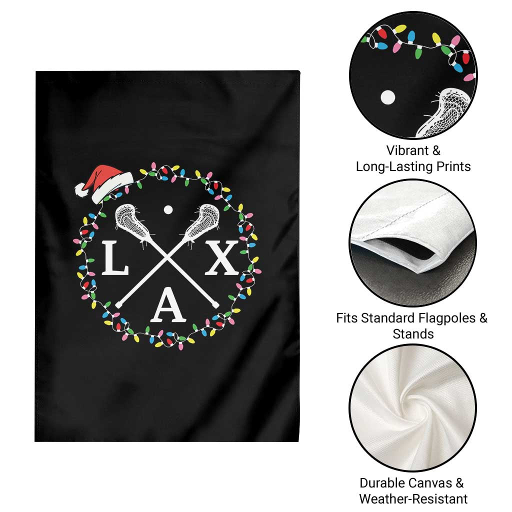 Funny Christmas Lacrosse Lax Stick Santa Hat Garden Flag TS11 Print Your Wear