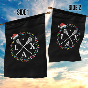 Funny Christmas Lacrosse Lax Stick Santa Hat Garden Flag TS11 Print Your Wear