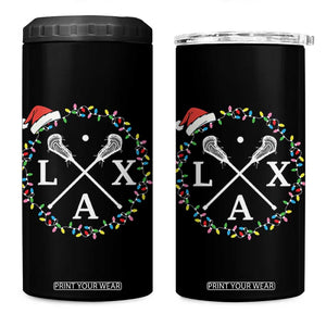 Funny Christmas Lacrosse Lax Stick Santa Hat 4 in 1 Can Cooler Tumbler TS11 One Size: 16 oz Black Print Your Wear