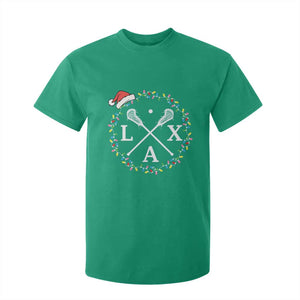 Funny Christmas Lacrosse Lax Stick Santa Hat T Shirt For Kid - Print Your Wear