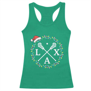 Funny Christmas Lacrosse Lax Stick Santa Hat Racerback Tank Top TS11 Irish Green Print Your Wear