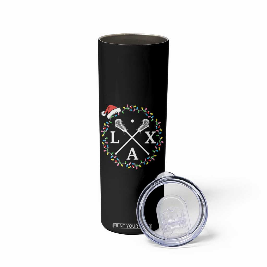 Funny Christmas Lacrosse Lax Stick Santa Hat Skinny Tumbler TS11 Print Your Wear