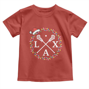 Funny Christmas Lacrosse Lax Stick Santa Hat Toddler T Shirt TS11 Red Print Your Wear