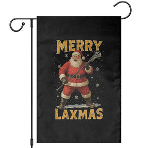 Funny Christmas Lacrosse Garden Flag Merry Laxmas Santa Lax Player TS11 Black Print Your Wear