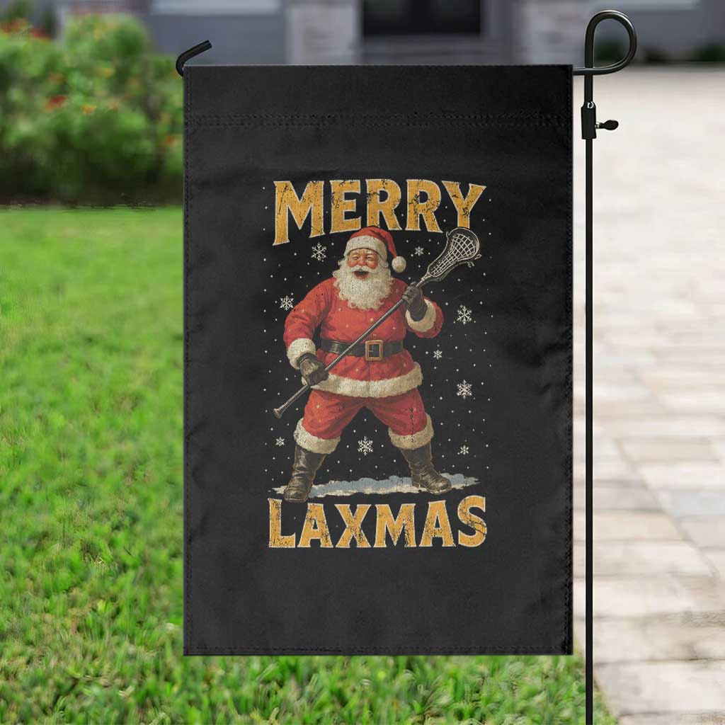 Funny Christmas Lacrosse Garden Flag Merry Laxmas Santa Lax Player TS11 Print Your Wear