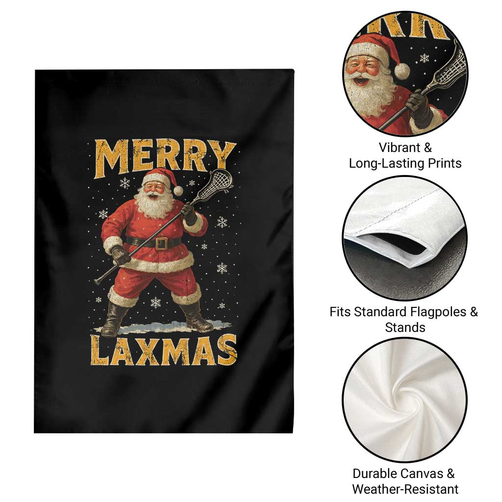Funny Christmas Lacrosse Garden Flag Merry Laxmas Santa Lax Player TS11 Print Your Wear