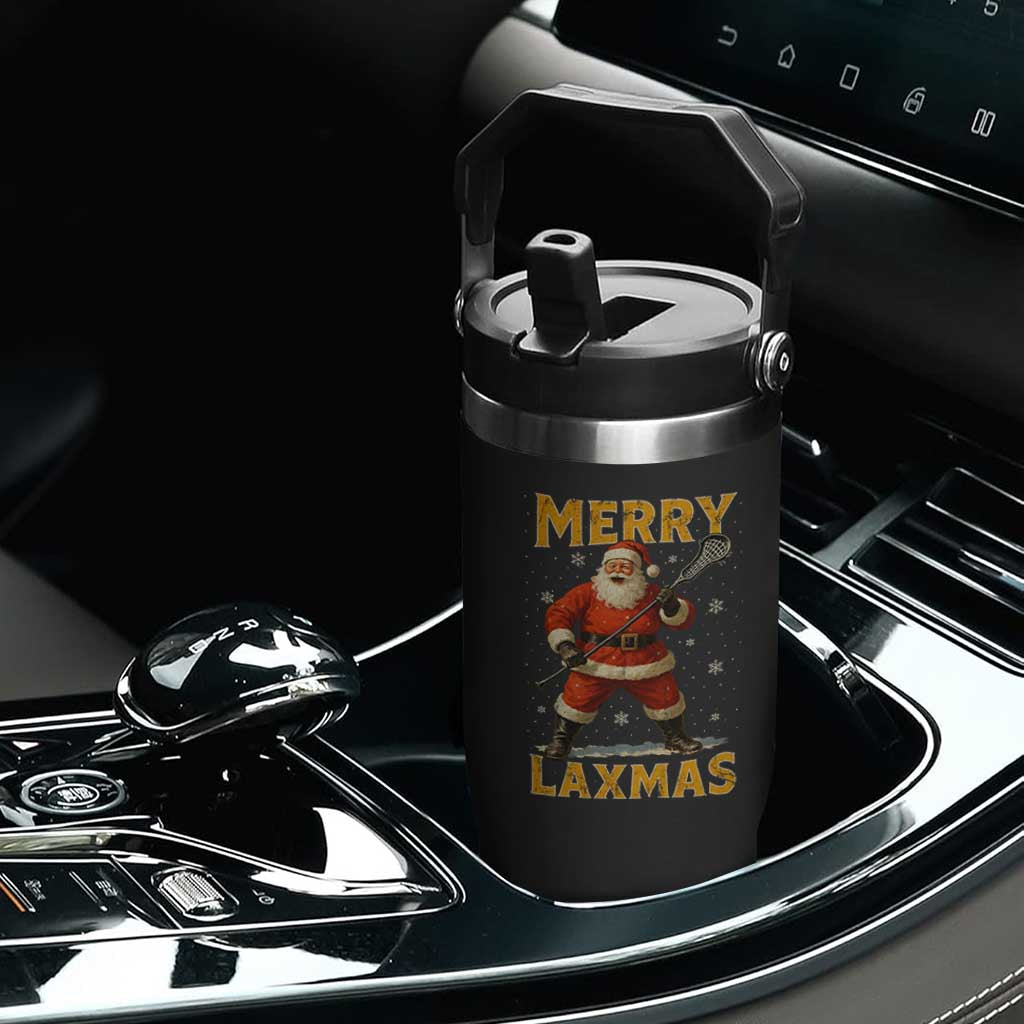 Funny Christmas Lacrosse Flip Straw Tumbler Merry Laxmas Santa Lax Player TS11 Print Your Wear