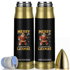 Funny Christmas Lacrosse Bullet Tumbler Merry Laxmas Santa Lax Player TS11 Black Print Your Wear