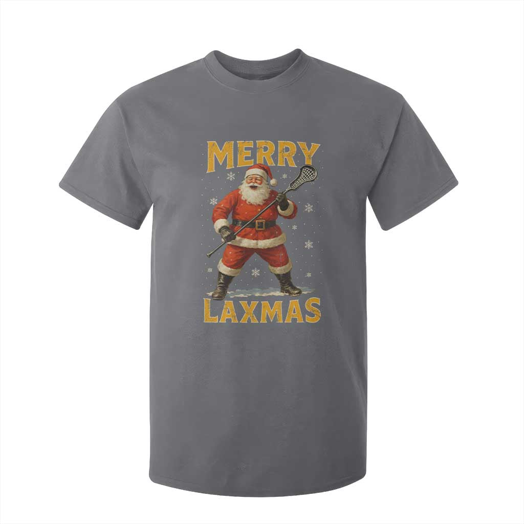 Funny Christmas Lacrosse T Shirt For Kid Merry Laxmas Santa Lax Player TS11 Charcoal Print Your Wear
