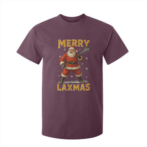Funny Christmas Lacrosse T Shirt For Kid Merry Laxmas Santa Lax Player TS11 Maroon Print Your Wear