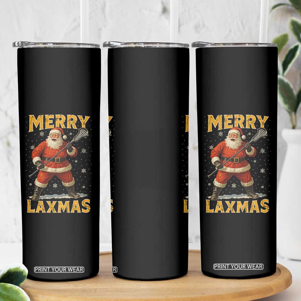 Funny Christmas Lacrosse Skinny Tumbler Merry Laxmas Santa Lax Player TS11 Print Your Wear
