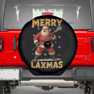 Funny Christmas Lacrosse Spare Tire Cover Merry Laxmas Santa Lax Player TS11 Black Print Your Wear