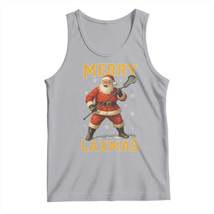 Funny Christmas Lacrosse Tank Top Merry Laxmas Santa Lax Player TS11 Athletic Heather Print Your Wear