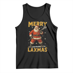 Funny Christmas Lacrosse Tank Top Merry Laxmas Santa Lax Player TS11 Black Print Your Wear