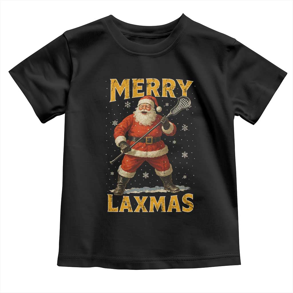 Funny Christmas Lacrosse Toddler T Shirt Merry Laxmas Santa Lax Player TS11 Black Print Your Wear
