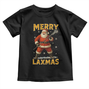 Funny Christmas Lacrosse Toddler T Shirt Merry Laxmas Santa Lax Player TS11 Black Print Your Wear