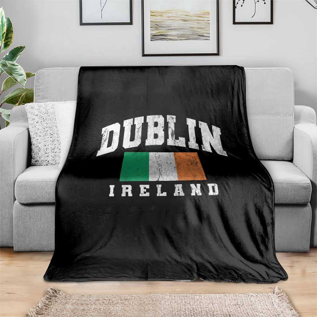 Dublin Ireland Flag Irish Retro Throwback Sports Design Throw Blanket TS11 Print Your Wear