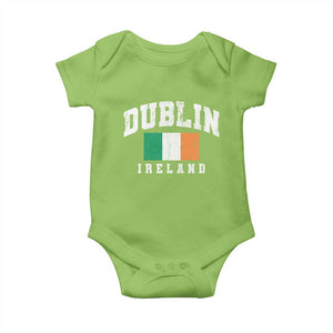 Dublin Ireland Flag Irish Retro Throwback Sports Design Baby Onesie TS11 Lime Print Your Wear