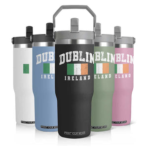 Dublin Ireland Flag Irish Retro Throwback Sports Design Flip Straw Tumbler TS11 Print Your Wear
